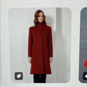 Hennes cashmere wool Red high neck Long dress Coat- like new